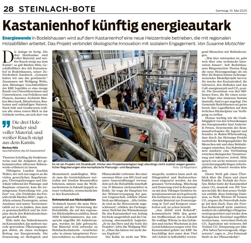 Zeitungsartikel Kastanienhof teqnovaplan referenzen kastanienhof bodelshausen